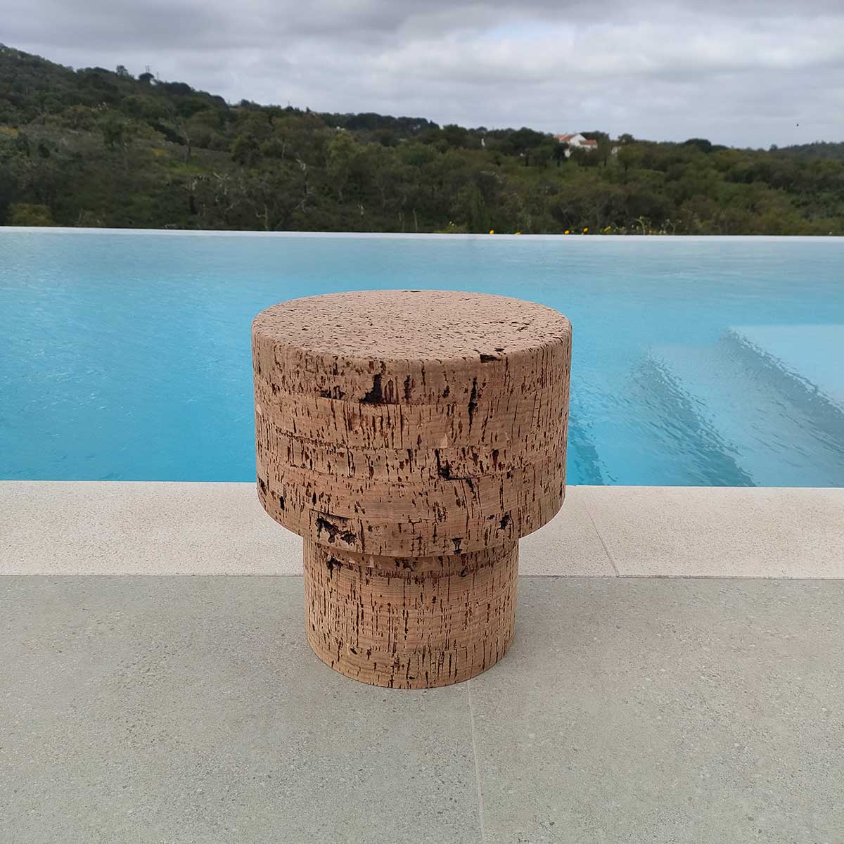 Natural cork stool "Sado River"