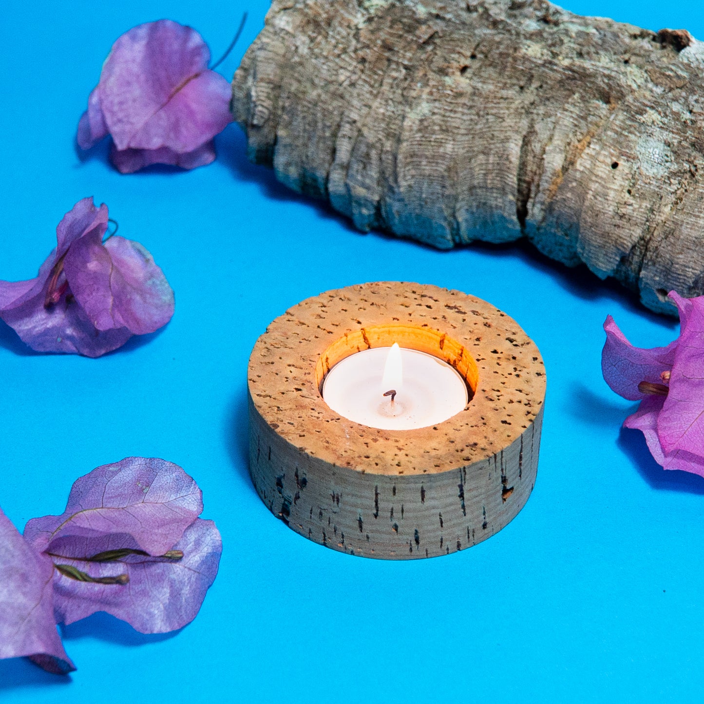 Round Candle Base Handmade with Natural Cork HA-03