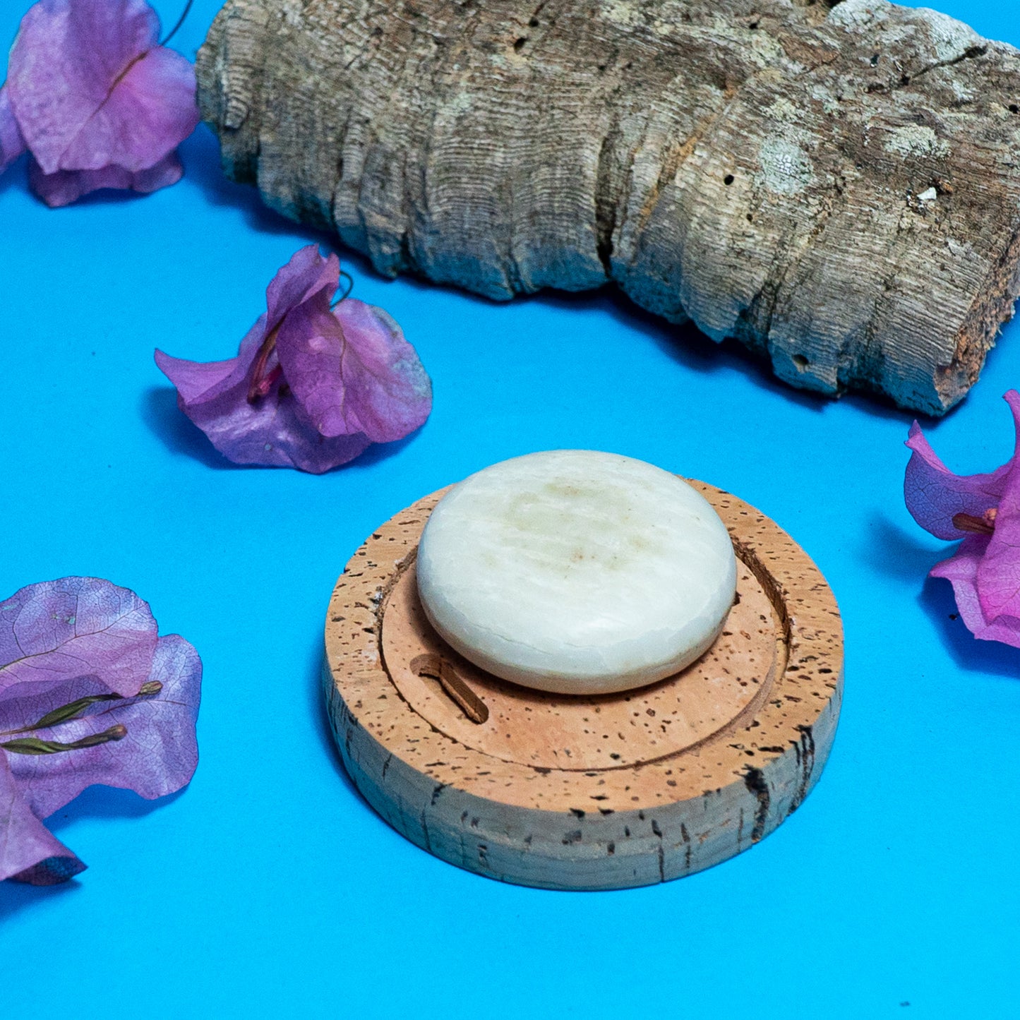 Round Soap Dish with Disk Handmade with Natural Cork HA-11