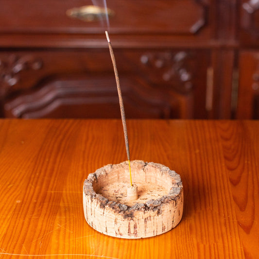 Rustic Incense Base Handmade with Natural Cork HA-13