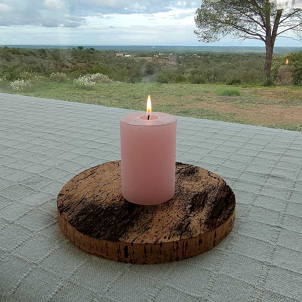 Raw cork candle holder - Troia 05 (Tróia Séries)