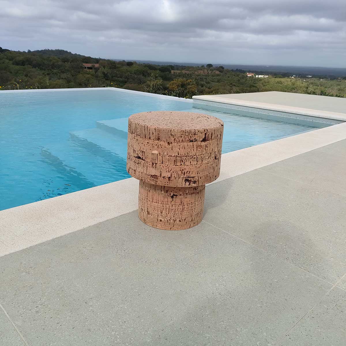 Natural cork stool "Sado River"