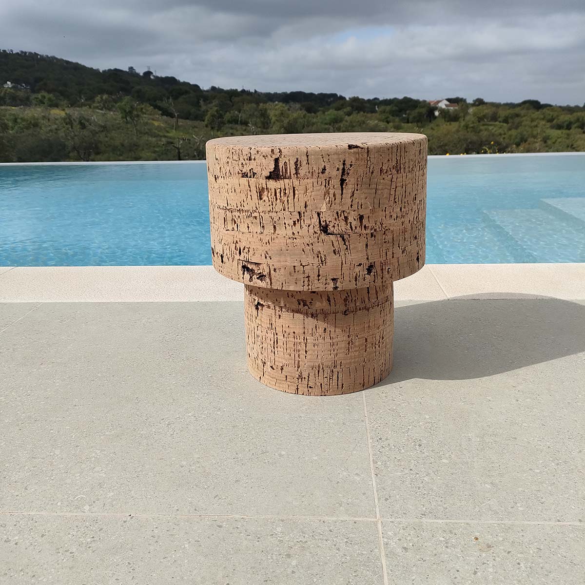 Natural cork stool "Sado River"