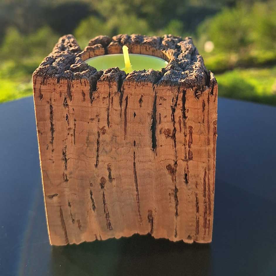 Raw cork candle holder - Troia 01 (Tróia Séries)