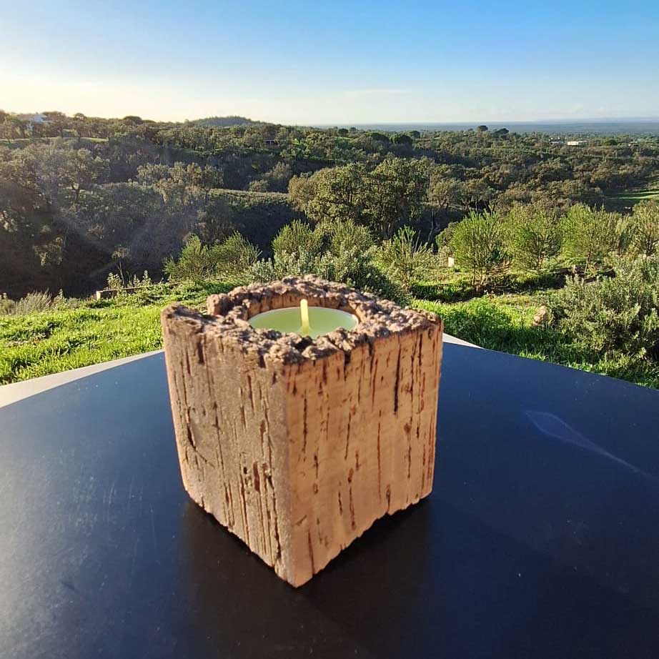 Raw cork candle holder - Troia 01 (Tróia Séries)