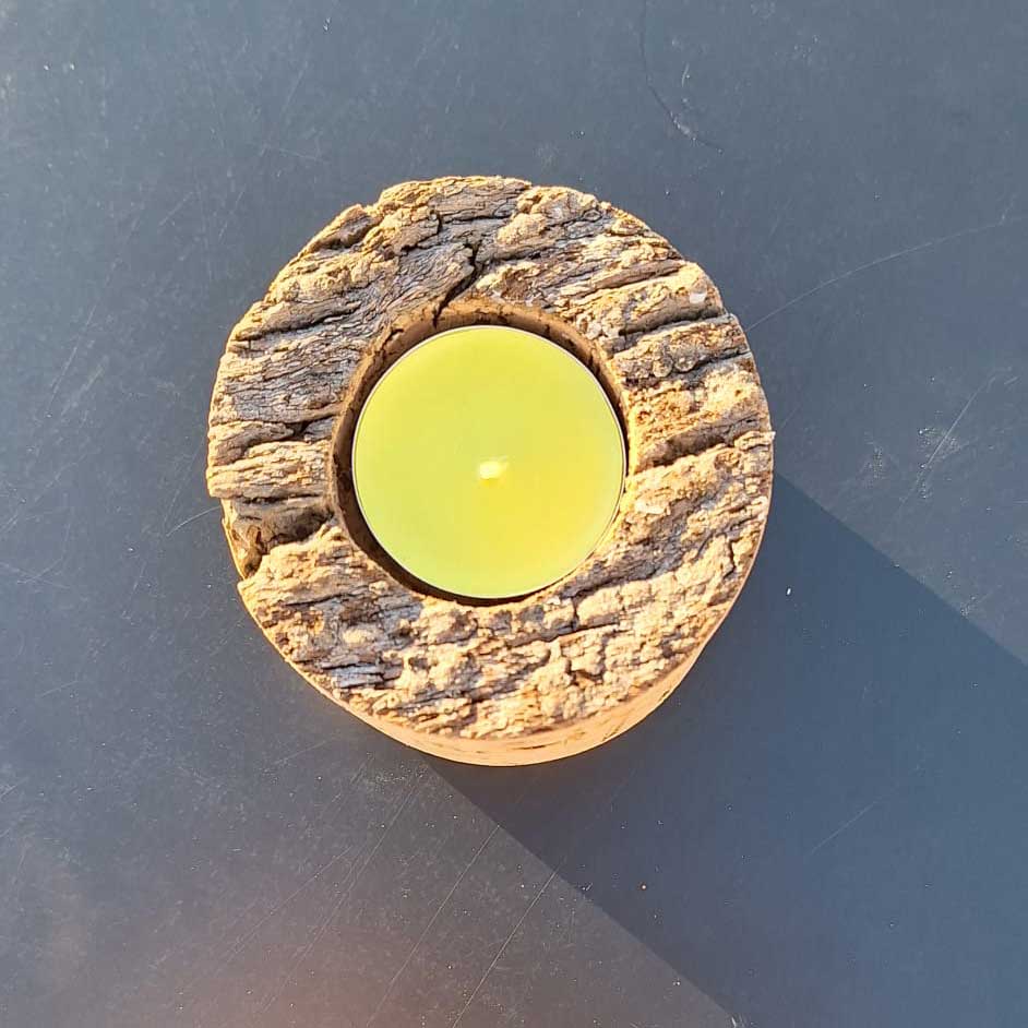 Natural cork candle holder - Troia 02 (Tróia  Séries)