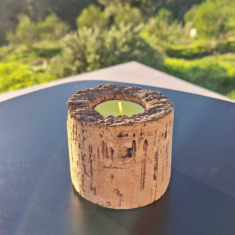 Natural cork candle holder - Troia 02 (Tróia  Séries)