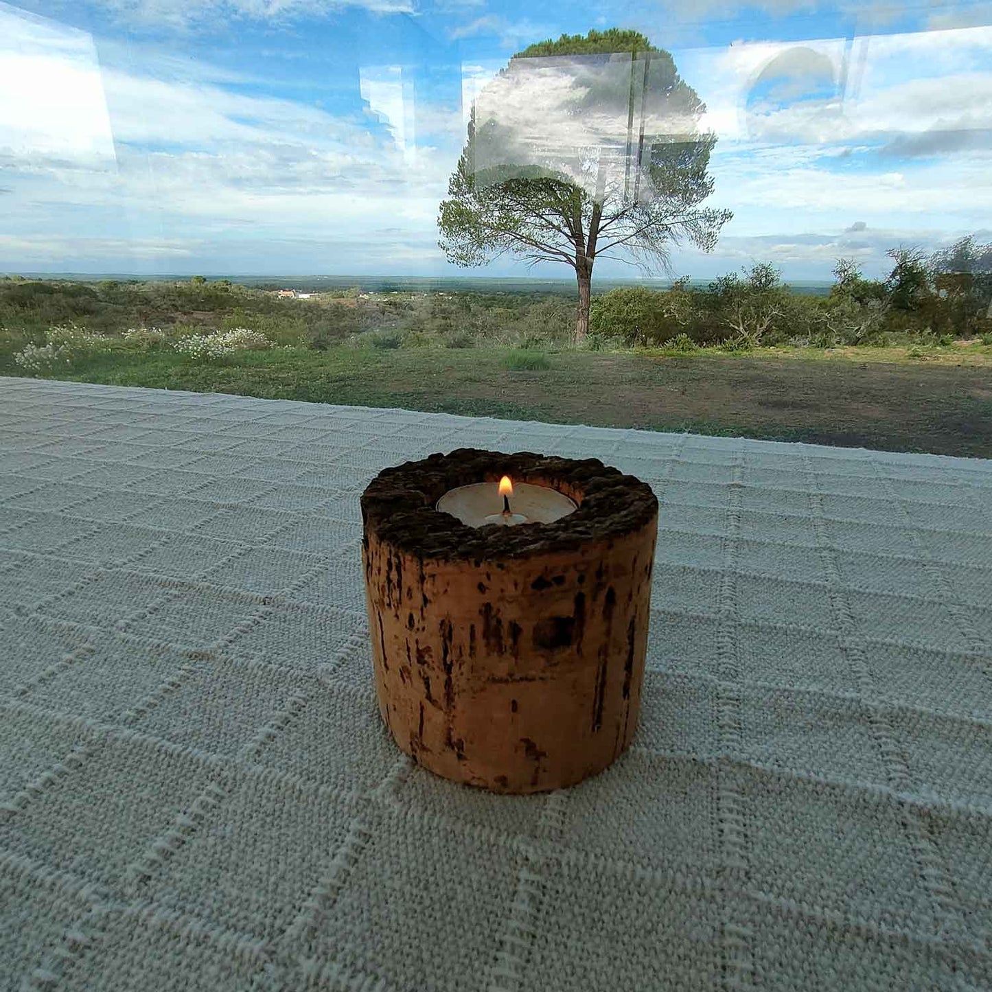 Natural cork candle holder - Troia 02 (Tróia  Séries)