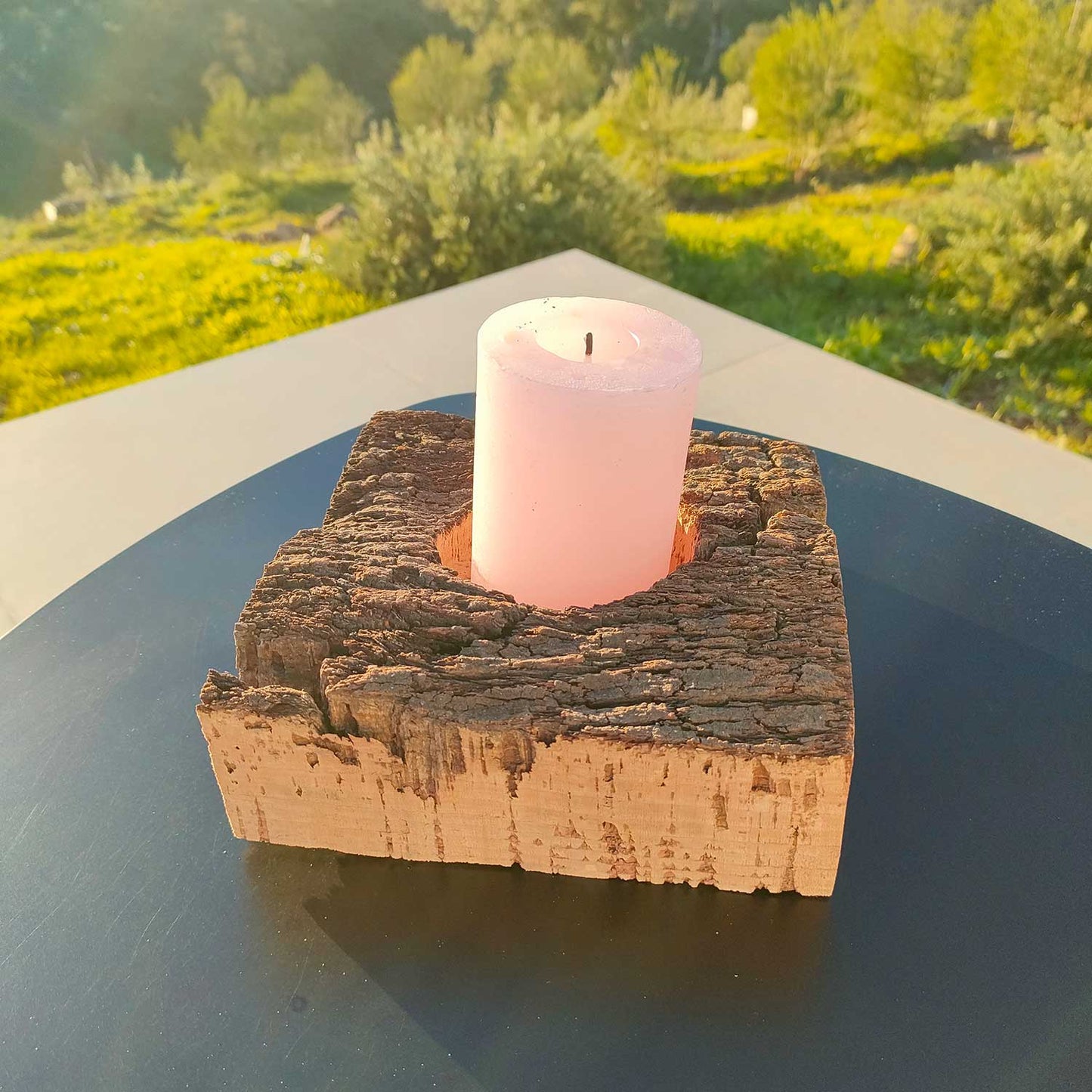 Raw cork candle holder - Troia 03 (Tróia Séries)