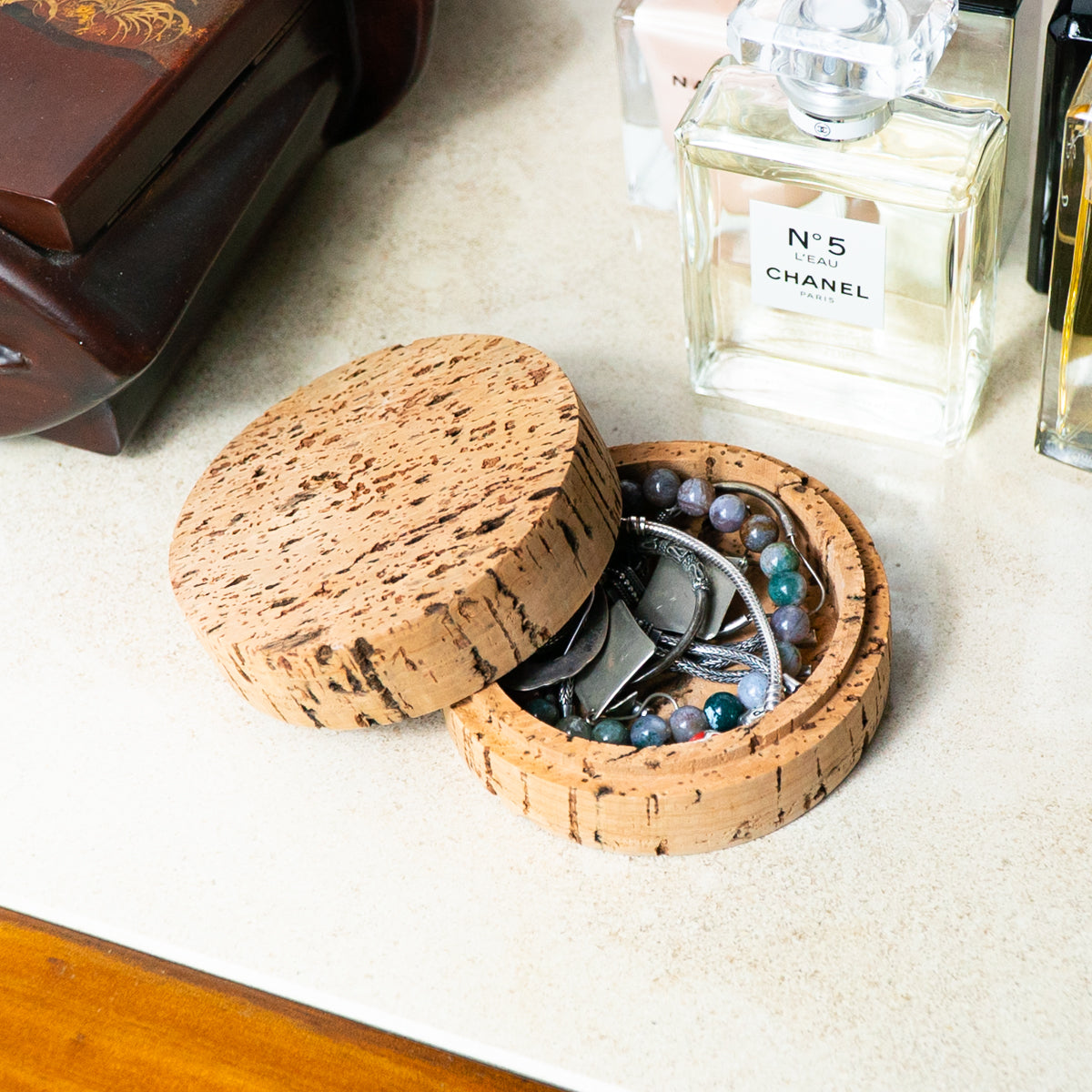 Round Handmade Cork Box CB-06