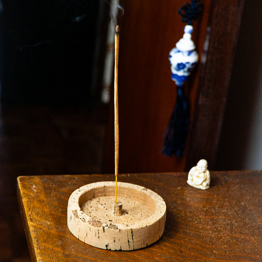 Round Incense Base Handmade with Natural Cork HA-05