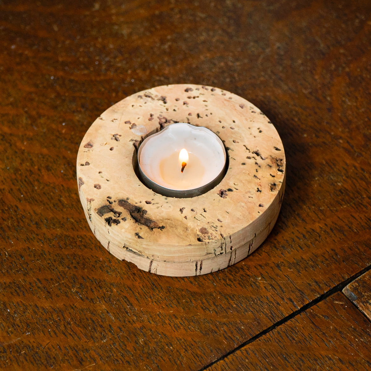 Tealight Candle Base with Natural Cork