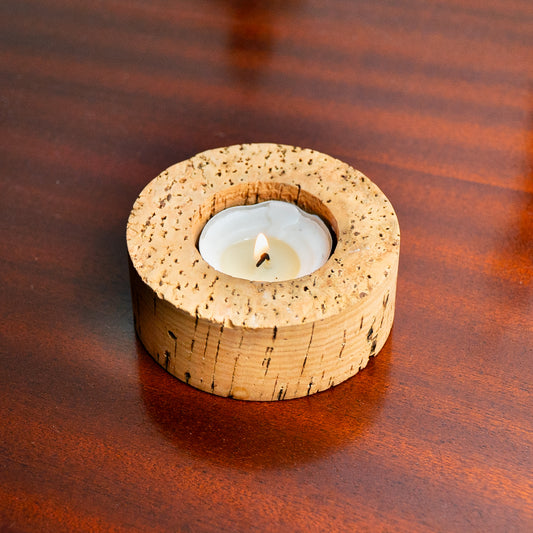 Round Candle Base Handmade with Natural Cork HA-03