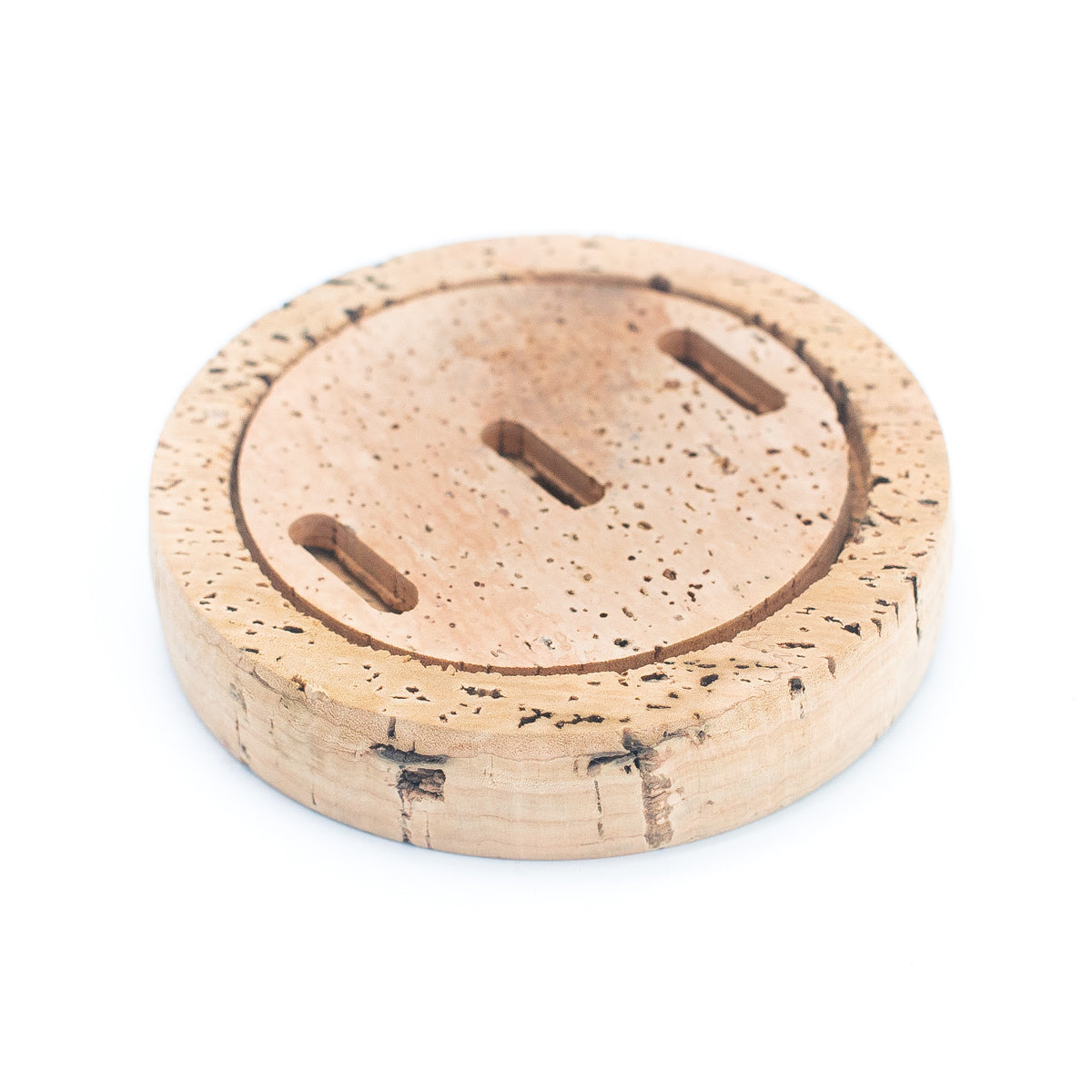 Round Soap Dish with Disk Handmade with Natural Cork HA-11