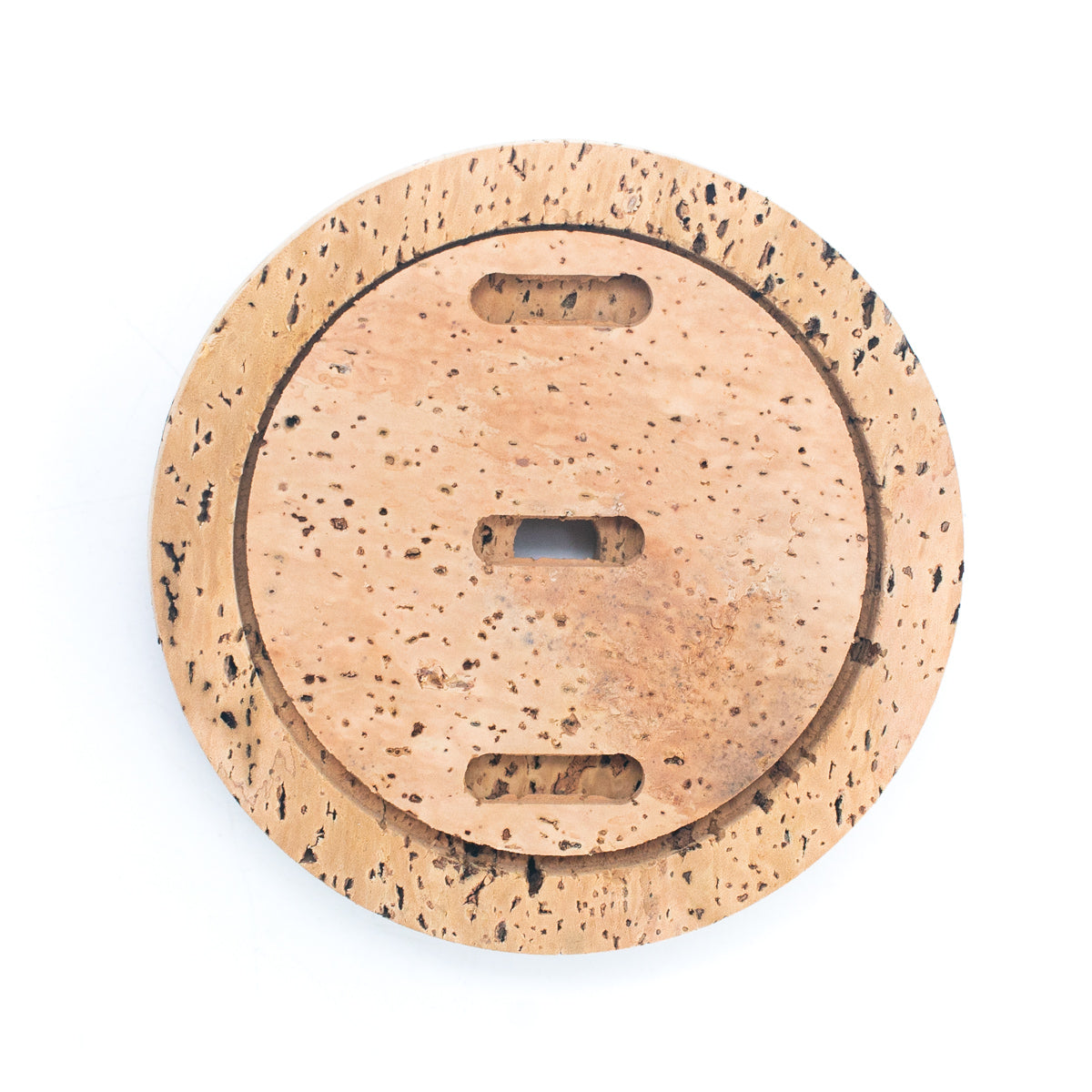 Round Soap Dish with Disk Handmade with Natural Cork HA-11